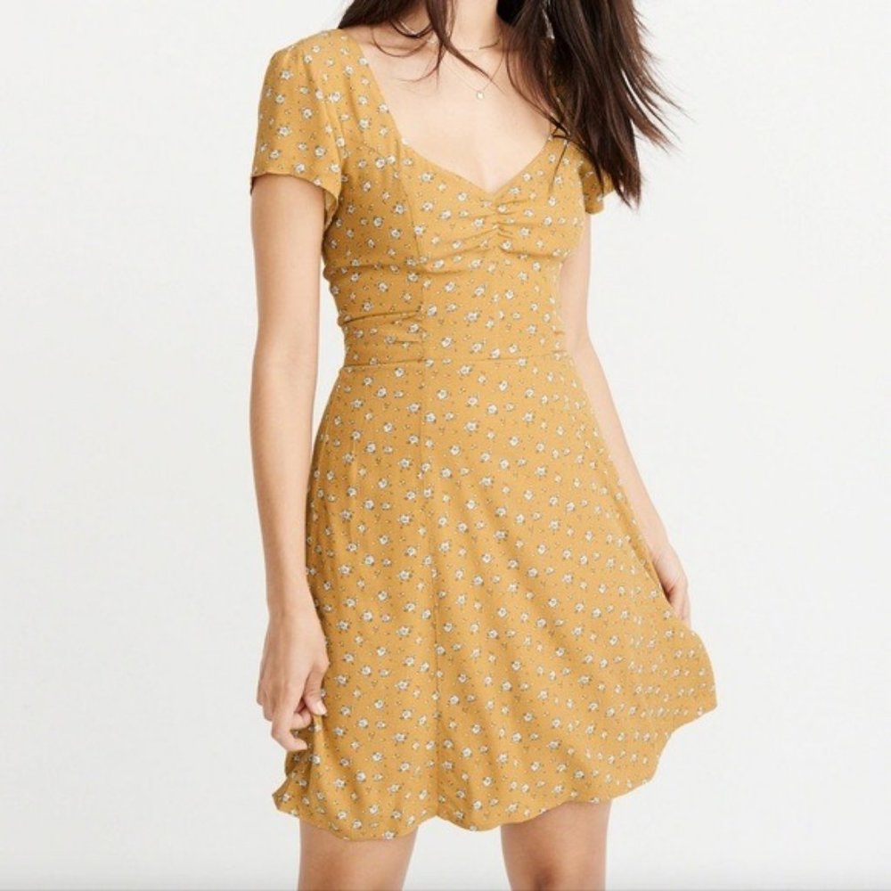 Abercrombie Floral Yellow Butterfly Dress
